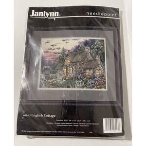 Vintage Janlynn Needlepoint Kit #06-13 English Cottage 18"x14" 1995 Sealed.